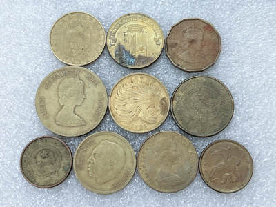 第一海外回流一元起拍收藏 散集专场  第312期 黄铜币一组 10枚