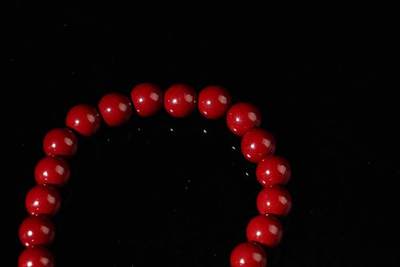 上海都达杂项专场103【全场包邮】  天然朱砂圆珠手串73-193