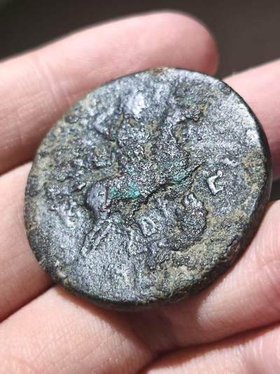 星盘世界钱币 5.2年度精品币大拍 一周年抽奖活动 超大重铜币27.4g！戈尔迪安戎装芒冠 背面皇帝骑马猎狮图 非常有趣的一枚 铭文能看出M ANTΓOPΔIANOC 东方行省造币的大型铜币