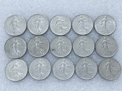 第一海外回流一元起拍收藏 散集专场  第312期 法国1法郎硬币 15枚