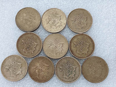 第一海外回流一元起拍收藏 散集专场  第312期 法国巴士底狱10法郎硬币 10枚