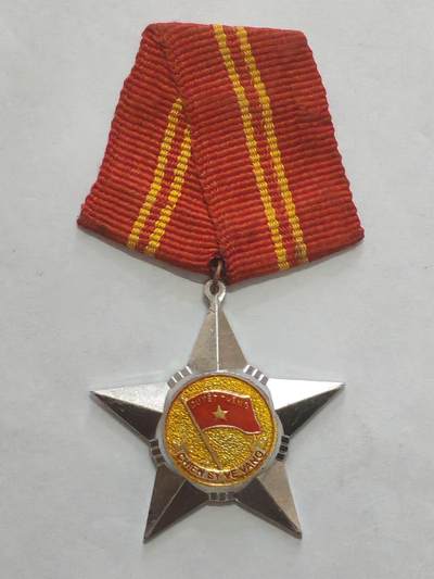 韵星假日军品类拍卖第56期  -- Rimey Holidays Militaria Auction 56 - 越南社会主义共和国二级光荣战士勋章 软挂版