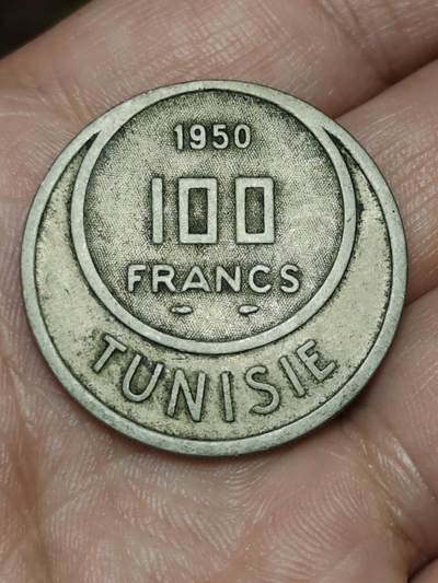 2026年第四十八场(总第二百一十七场）外国好品散币场(免佣金) 少见–法属突尼斯1950年100法郎(穆罕默德八世–法国保护国时期)