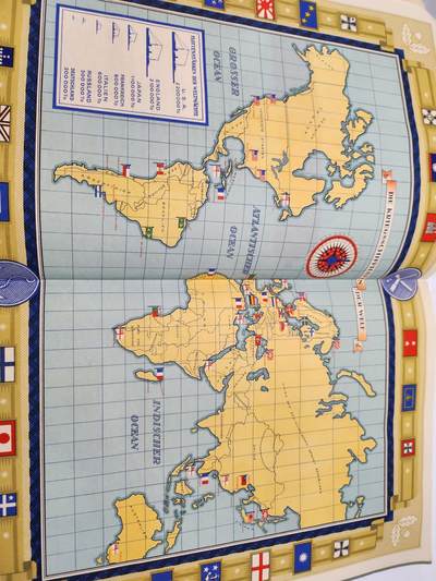 南水社第5次拍卖  魏玛共和国时期 德国Saba烟草出品《Schiffsbilder mit Spezialflaggen》世界各国战舰/商船主题香烟卡收藏册（II.Folge 第二辑） 全套250枚彩色贴画卡完整无缺 含一战德/奥匈/美/英/中/日/法等国海军舰艇及民用船只 附船旗、数据与世界海军地图 20世纪初船舶史