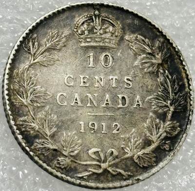 文馨钱币收藏第 302 场，国外回流老铜币，中东阿拉伯地区，拉美等国货币，30 号 1 号二连拍，长期接代拍业务，预计 4 月 4-5 号发货 少见早期好品 1912 年英属加拿大乔治五世 10 分银币，首发年版，2.3 克 925 银