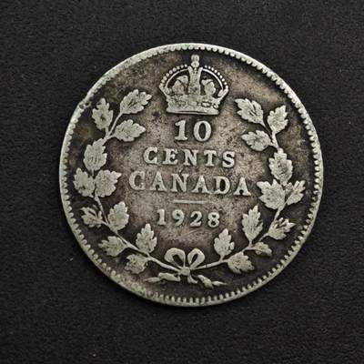 【淘币小摊】实时拍第八百九十八拍   小银币场    每周一统一发货 加拿大1928年乔治五世10分银币