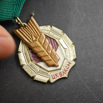 4月26日结束，成斌徽章钱币精品场 苏联共青团中央颁发的农业领域荣誉奖章