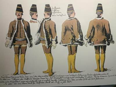 盛世勋华——号角文化勋章邮票专场拍卖第318期 大尺寸手绘图卡 普鲁士王国第6骠骑兵团制服 大A4尺寸 翻印自1851年出版《腓特烈大帝的军队》一书