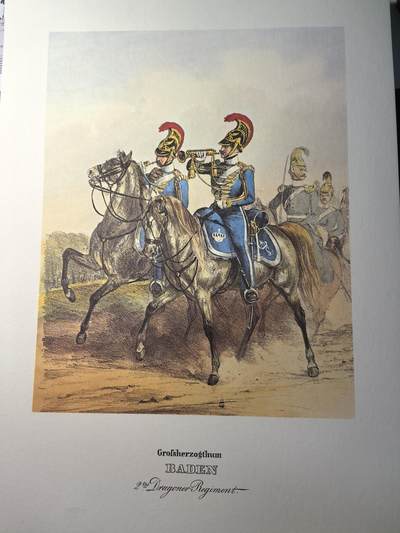 盛世勋华——号角文化勋章邮票专场拍卖第318期 大尺寸手绘图卡 巴登大公国第2龙骑兵团 大A4尺寸 翻印自1848年出版《德意志陆军》一书