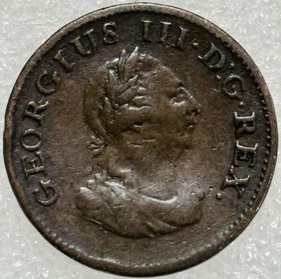 文馨钱币收藏第 302 场，国外回流老铜币，中东阿拉伯地区，拉美等国货币，30 号 1 号二连拍，长期接代拍业务，预计 4 月 4-5 号发货 少见极美品 1806 年英属爱尔兰乔治三世法新铜币