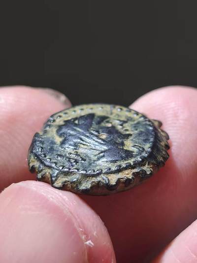 星盘世界钱币 5.2年度精品币大拍 一周年抽奖活动 少见！黎凡特地区 塞琉古帝国 公元前175-164年 安条克四世·神显者 锯齿边缘铜币 阿克造币厂