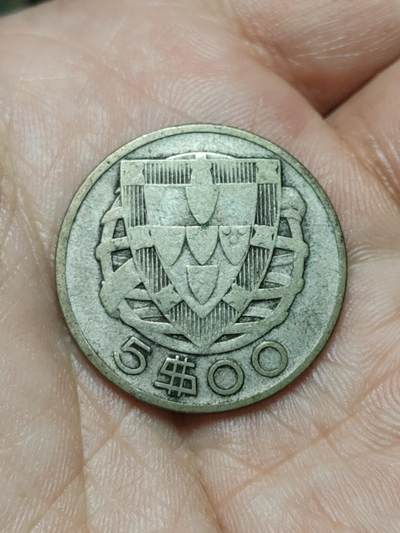 2026年第四十八场(总第二百一十七场）外国好品散币场(免佣金) 葡萄牙🇵🇹1934年5埃斯库多银币(共和国时期第四套流通硬币，650银)