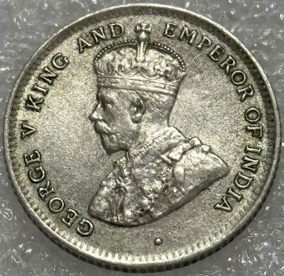 文馨钱币收藏第 302 场，国外回流老铜币，中东阿拉伯地区，拉美等国货币，30 号 1 号二连拍，长期接代拍业务，预计 4 月 4-5 号发货 少见原光 1911 年英属锡兰乔治五世 25 分银币，首发登基年，2.9 克 800 银