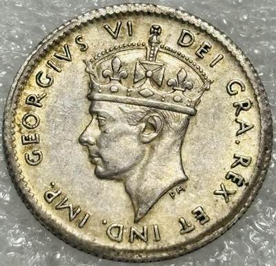 文馨钱币收藏第 302 场，国外回流老铜币，中东阿拉伯地区，拉美等国货币，30 号 1 号二连拍，长期接代拍业务，预计 4 月 4-5 号发货 原光好品 1943 年英属纽芬兰乔治六世 5 分银币