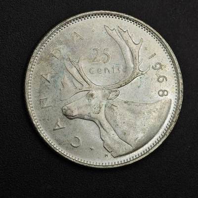 【淘币小摊】实时拍第八百九十八拍   小银币场    每周一统一发货 加拿大1968年伊丽莎白二世25分银币