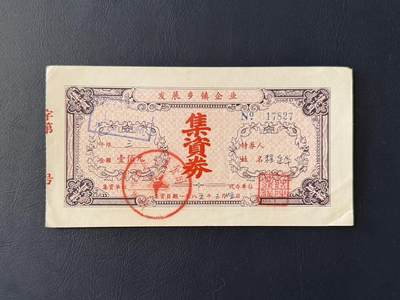 上世纪八九十年代银行储蓄存单股票债券票证，全场0佣金，一张起包邮，第20260425期   【乾奕收藏】1985年发展乡镇企业票证壹佰元