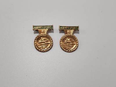 南水社第5次拍卖  东德NVA国家人民军“格斗体育（KAMPFSPORT）”徽章一对 章体完好 实拍如图
