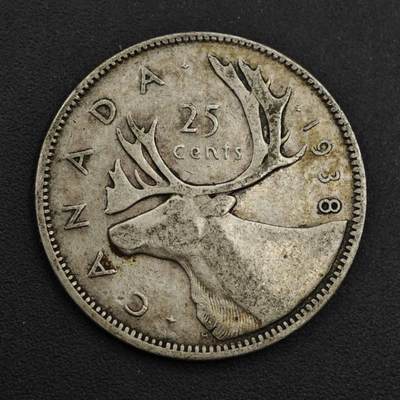 【淘币小摊】实时拍第八百九十八拍   小银币场    每周一统一发货 加拿大1938年乔治六世25分银币