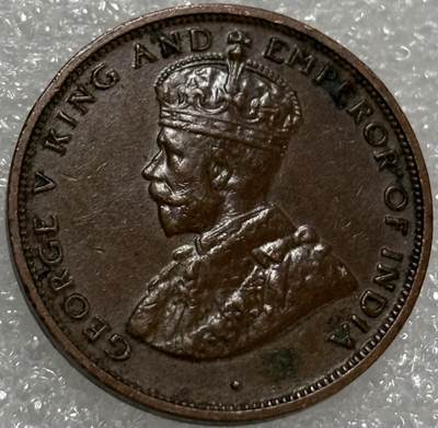 文馨钱币收藏第 302 场，国外回流老铜币，中东阿拉伯地区，拉美等国货币，30 号 1 号二连拍，长期接代拍业务，预计 4 月 4-5 号发货 少见极美品 1920 年英属锡兰乔治五世 1 分铜币