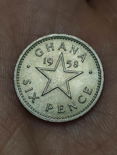 2026年第四十八场(总第二百一十七场）外国好品散币场(免佣金) 加纳🇬🇭1958单年份6便士(独立后首套流通硬币)