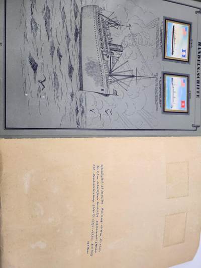 南水社第5次拍卖  魏玛共和国时期 德国Saba烟草出品《Schiffsbilder mit Spezialflaggen》世界各国战舰/商船主题香烟卡收藏册（II.Folge 第二辑） 全套250枚彩色贴画卡完整无缺 含一战德/奥匈/美/英/中/日/法等国海军舰艇及民用船只 附船旗、数据与世界海军地图 20世纪初船舶史