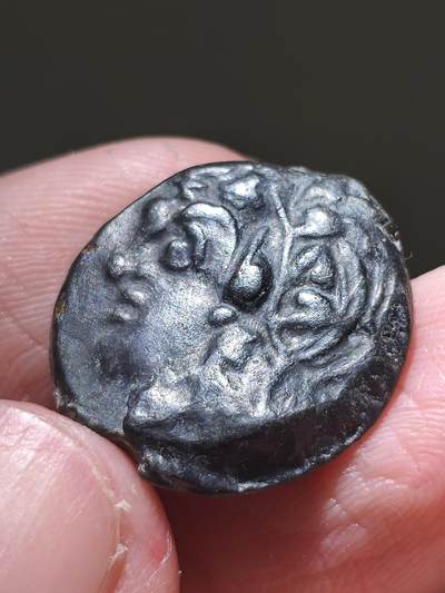 星盘世界钱币 5.2年度精品币大拍 一周年抽奖活动 精品！希腊化时代-克里米亚 提卡帕翁城 公元前294-283 年 潘神4查柯铜币正面为年轻的自然之神潘神头像，头戴象征酒神的常春藤花环。