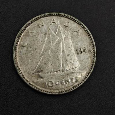 【淘币小摊】实时拍第八百九十八拍   小银币场    每周一统一发货 加拿大1947年乔治六世10分银币