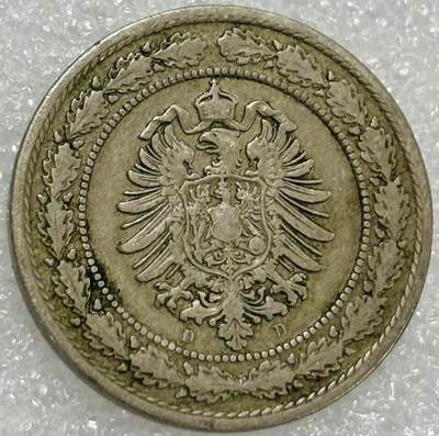 文馨钱币收藏第 302 场，国外回流老铜币，中东阿拉伯地区，拉美等国货币，30 号 1 号二连拍，长期接代拍业务，预计 4 月 4-5 号发货 少见 1888 年德意志帝国 20 芬尼，第二版关门年只发行两年，印象中好像是大特年