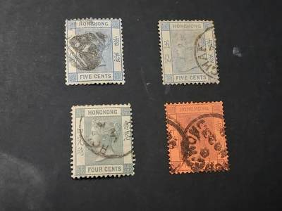 博彦收藏 5月6日 8点 邮票专场 香港 维多利亚旧票4枚 上品