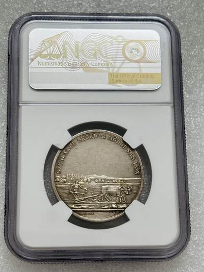 文馨钱币收藏第 303 场，【五一钱币荟，收藏盛宴】长期接代拍业务 NGC UNC D 瑞典 1818-1844 年农耕纪念银章，细节见图