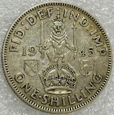 文馨钱币收藏第 302 场，国外回流老铜币，中东阿拉伯地区，拉美等国货币，30 号 1 号二连拍，长期接代拍业务，预计 4 月 4-5 号发货 1945 年英国乔治六世 1 先令银币，第二版 5.6 克 500 银