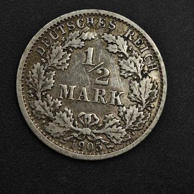 【淘币小摊】实时拍第八百九十八拍   小银币场    每周一统一发货 德国1905年1/2马克银币