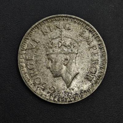 【淘币小摊】实时拍第八百九十八拍   小银币场    每周一统一发货 印度1944年乔治六世1/4卢比银币