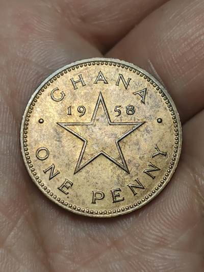 2026年第四十八场(总第二百一十七场）外国好品散币场(免佣金) 加纳🇬🇭1958单年份1便士(独立后首套流通硬币)