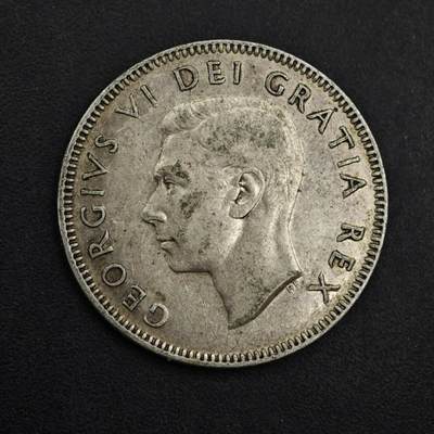 【淘币小摊】实时拍第八百九十八拍   小银币场    每周一统一发货 加拿大1948年乔治六世25分银币