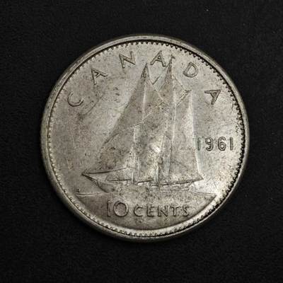 【淘币小摊】实时拍第八百九十八拍   小银币场    每周一统一发货 加拿大1961年伊丽莎白二世10分银币