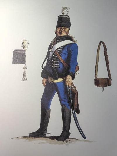 盛世勋华——号角文化勋章邮票专场拍卖第318期 大尺寸手绘图卡 普鲁士王国第7骠骑兵团士兵 大A4尺寸 翻印自1851年出版《腓特烈大帝的军队》一书