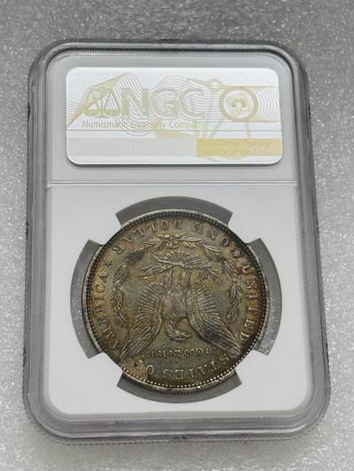 文馨钱币收藏第 303 场，【五一钱币荟，收藏盛宴】长期接代拍业务 NGC AUD 美国 1881 年摩根银元，双面五彩包浆带紫罗兰幻彩，美不胜收