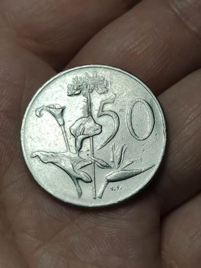 2026年第四十八场(总第二百一十七场）外国好品散币场(免佣金) 南非🇿🇦1966年50分(独立后第二套流通硬币，布尔语版)