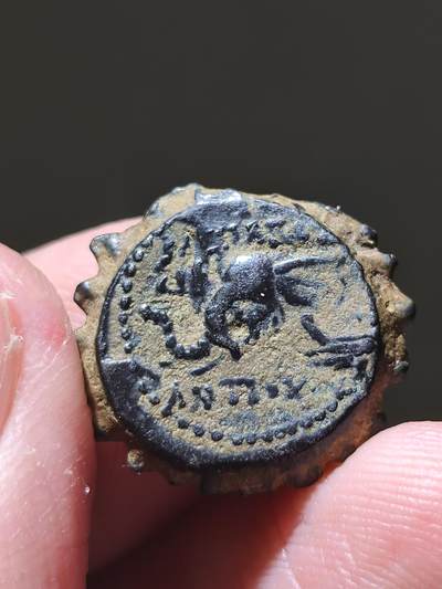 星盘世界钱币 5.2年度精品币大拍 一周年抽奖活动 少见！黎凡特地区 塞琉古帝国 公元前175-164年 安条克四世·神显者 锯齿边缘铜币 阿克造币厂