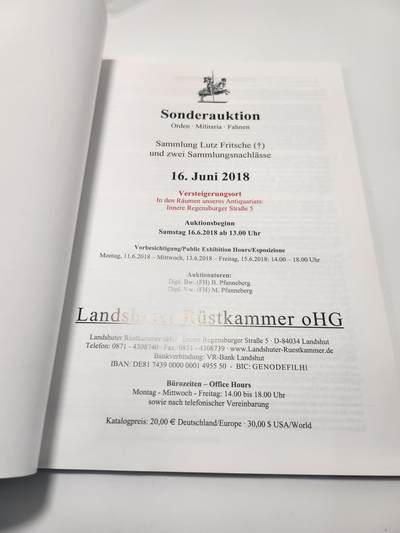 南水社第5次拍卖  德国兰德舒特军械行（Landshuter Rüstkammer oHG）在2018专场拍卖图录