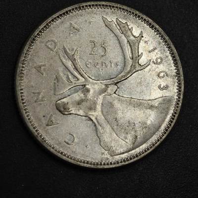 【淘币小摊】实时拍第八百九十八拍   小银币场    每周一统一发货 加拿大1963年伊丽莎白二世25分银币