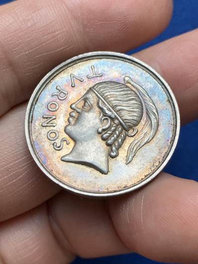 《竞宝斋》第485场 周日，周一，周二 3场连拍 （全场包邮）20级店铺 欢迎送拍 法国图赖讷考古协会纪念银章 10.25克 28.5mm 蜜蜂银标