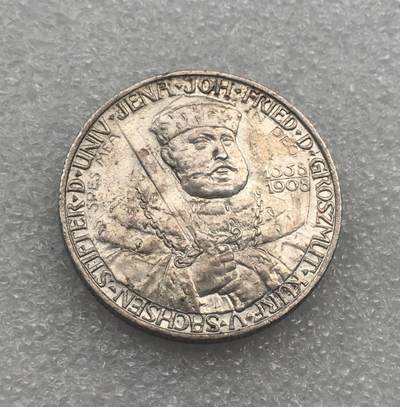 世界钱币专场拍卖 每周二开拍 稀少1908年德国萨克森耶拿大学2马克银币