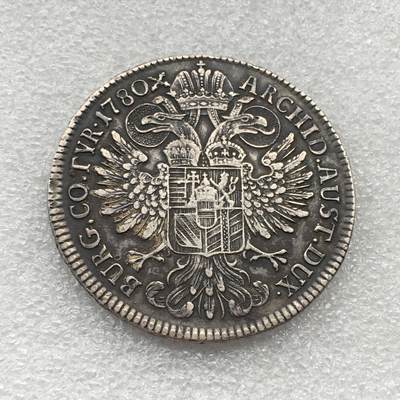 世界钱币专场拍卖 每周二开拍 原铸版1780年奥地利特蕾西亚女王大奶妈1泰勒银币