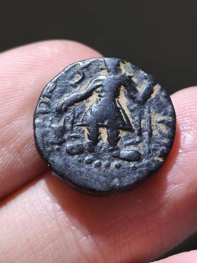 星盘世界钱币 5.2年度精品币大拍 一周年抽奖活动 印度·贵霜帝国迦腻色伽一世，约公元127/8–152年1德拉克马铜币铸币主厂：卡皮沙（贝格拉姆，今阿富汗一带） 背面娜娜女神