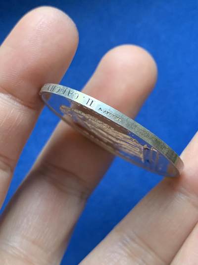 《竞宝斋》第485场 周日，周一，周二 3场连拍 （全场包邮）20级店铺 欢迎送拍 法国婚姻与爱情纪念银章，25.22g，39.1mm，蜜蜂边铭