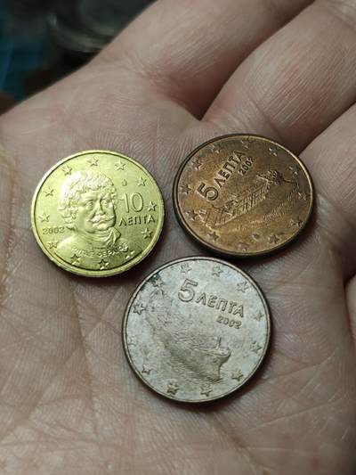 2026年第四十八场(总第二百一十七场）外国好品散币场(免佣金) 希腊🇬🇷2002年5、10欧分共三枚