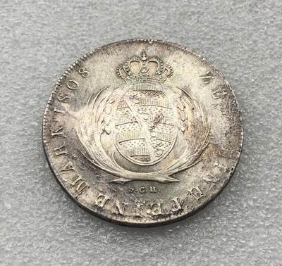 世界钱币专场拍卖 每周二开拍 1808年德国萨克森奥古斯特1泰勒银币