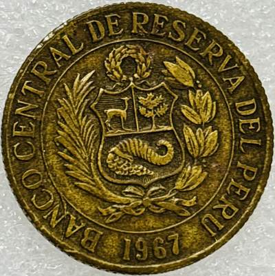 文馨钱币收藏第 302 场，国外回流老铜币，中东阿拉伯地区，拉美等国货币，30 号 1 号二连拍，长期接代拍业务，预计 4 月 4-5 号发货 1967 年秘鲁羊驼 1 /2 索尔铜币